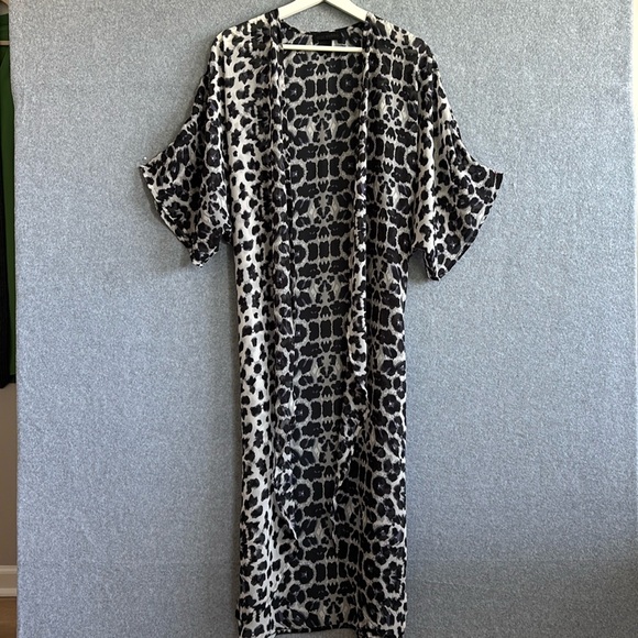 Steve Madden | Duster Kimono Beach Coverup Boho Sheer (OS) Animal Print - Picture 2 of 8
